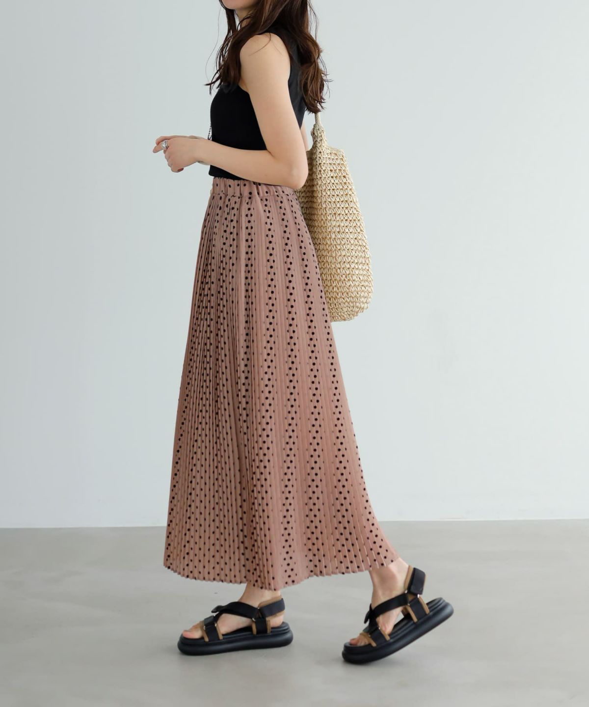 着用イメージ 165cm　ピンクベージュ