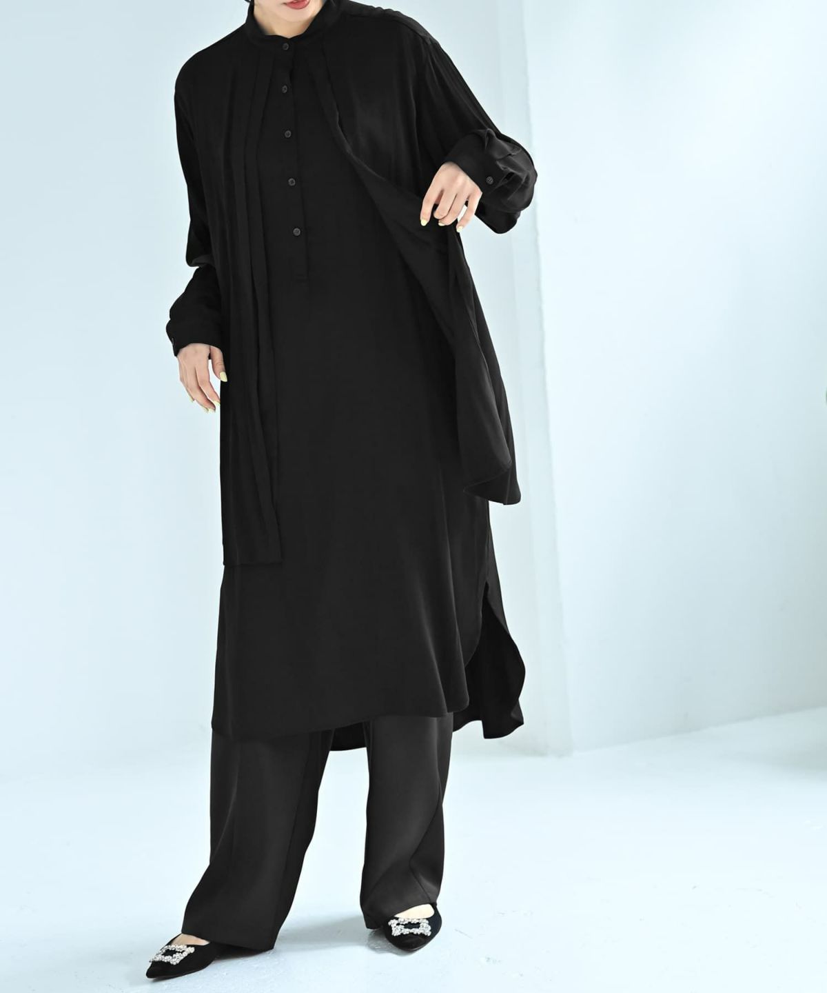 着用イメージ 172cm ブラック