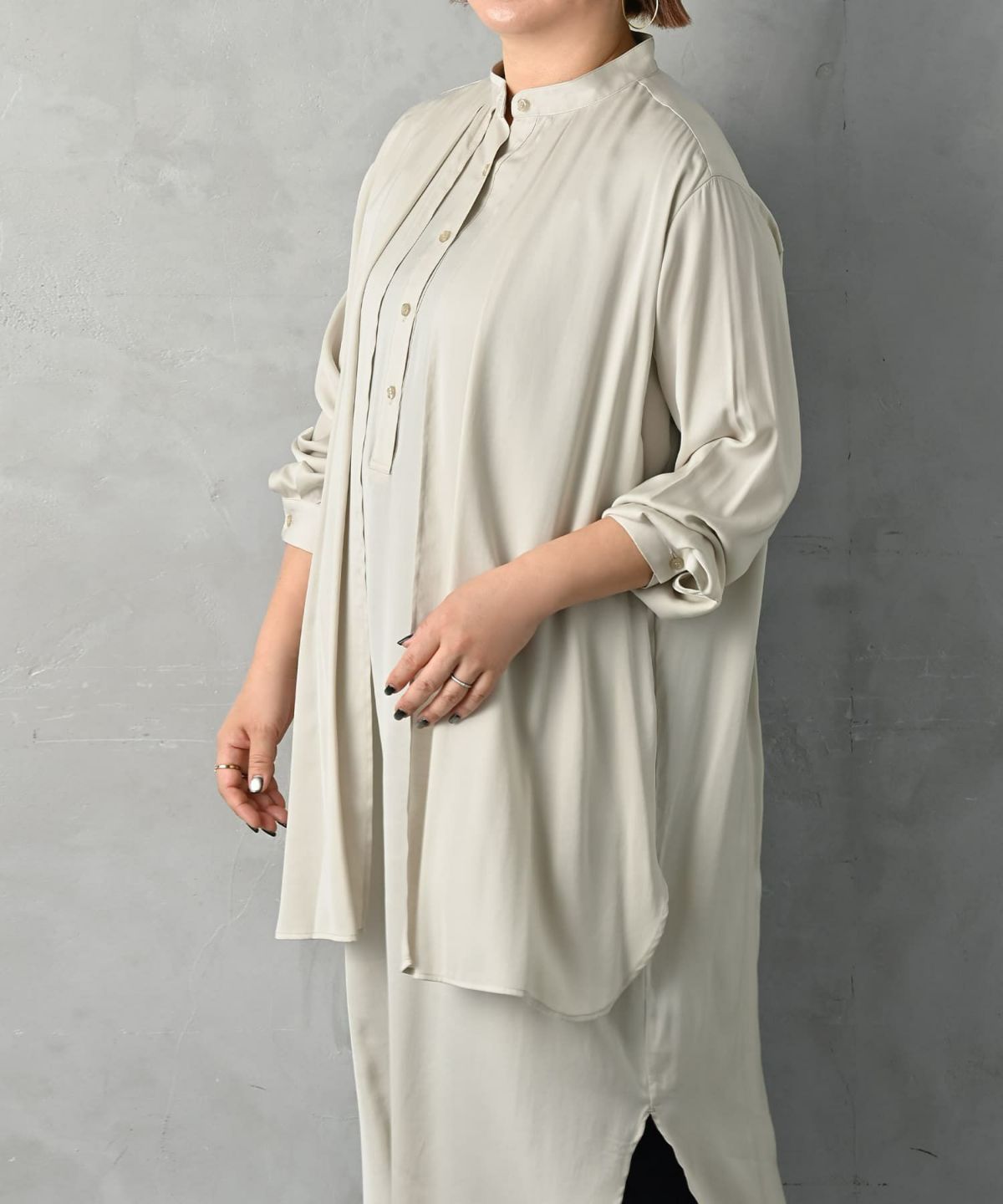 着用イメージ 163cm ライトグレー