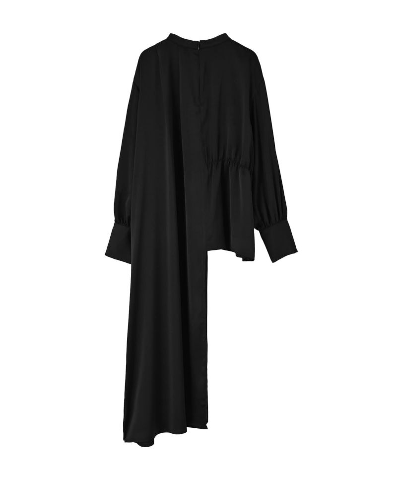 Noir Fr ドレスシャツワンピース BLK001】アシンメトリー切り替えシャツワンピース | おしゃれな