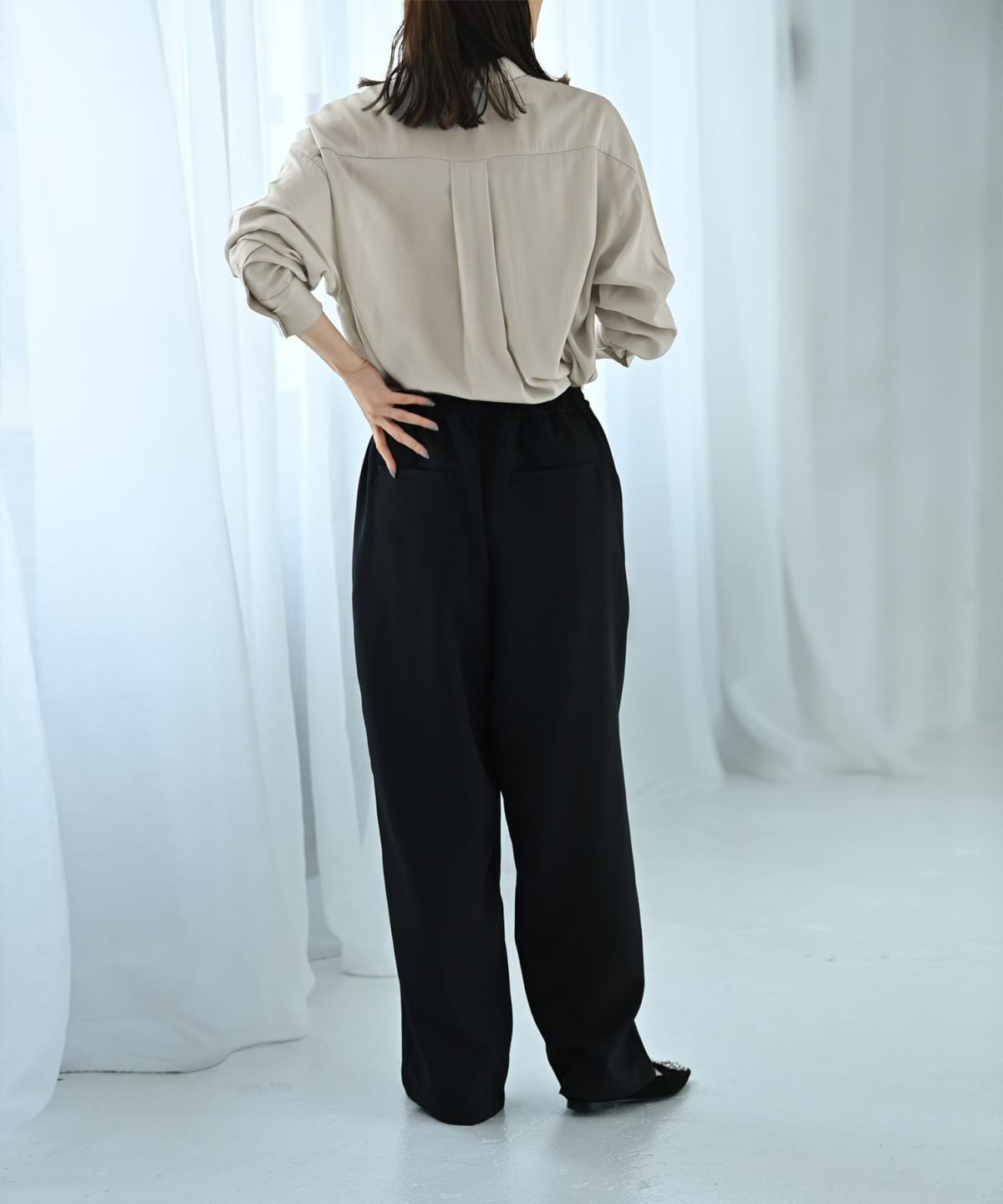 着用イメージ 170cm ライトグレー