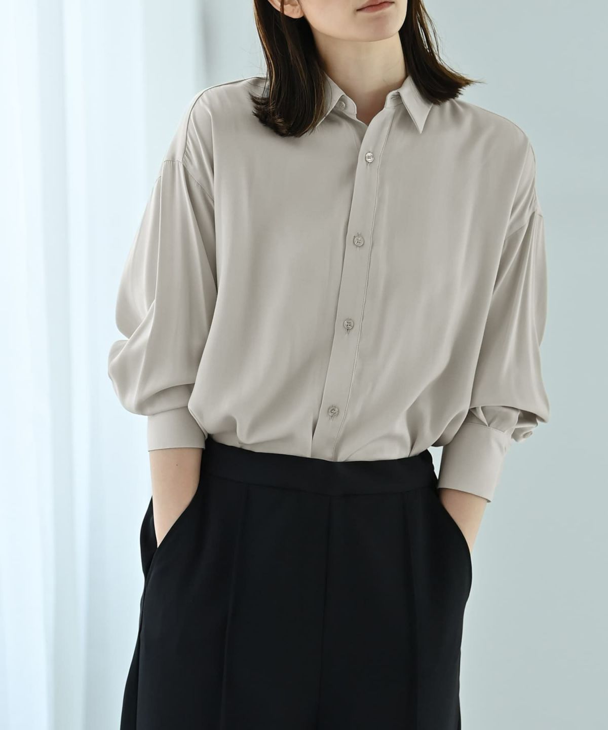 着用イメージ 170cm ライトグレー