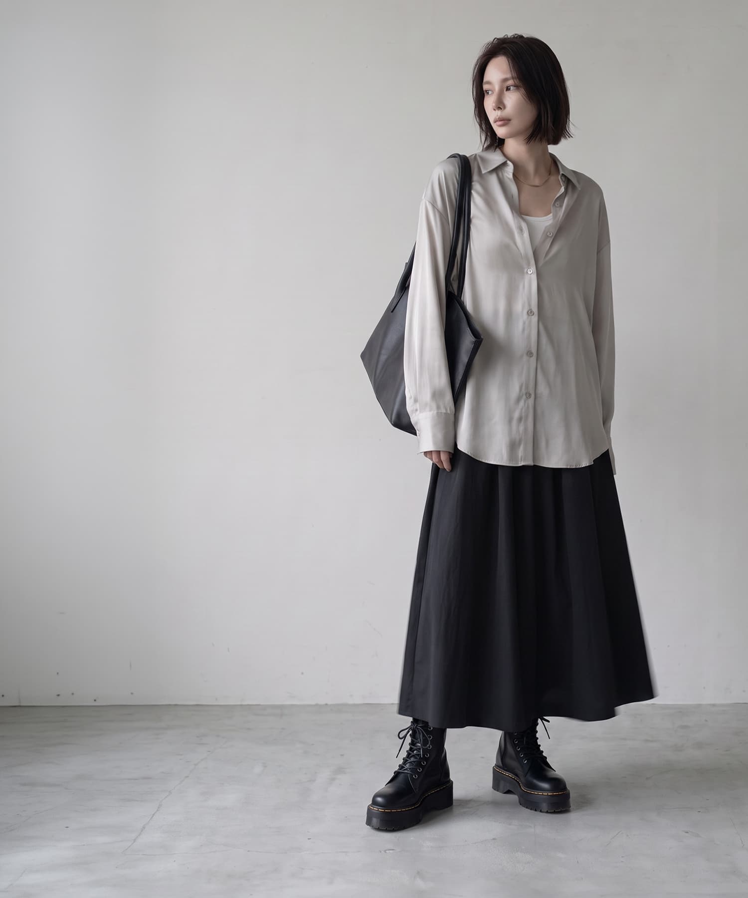 着用イメージ 170cm ライトグレー