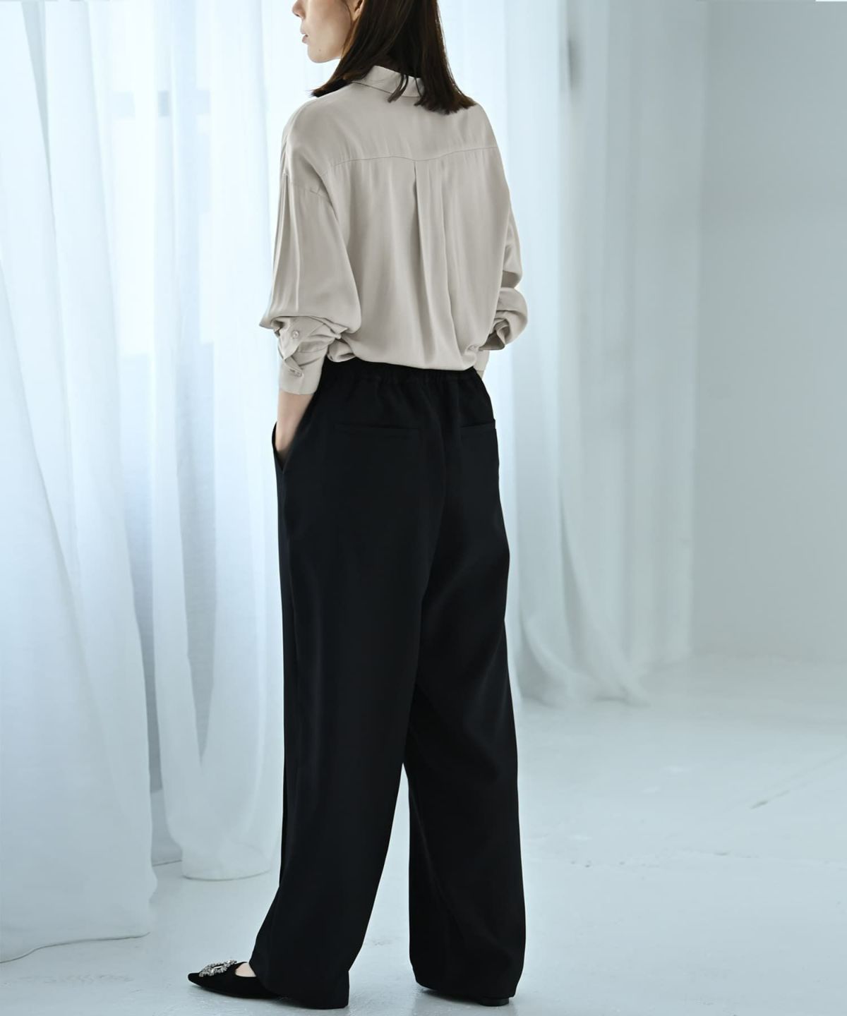 着用イメージ 170cm ライトグレー