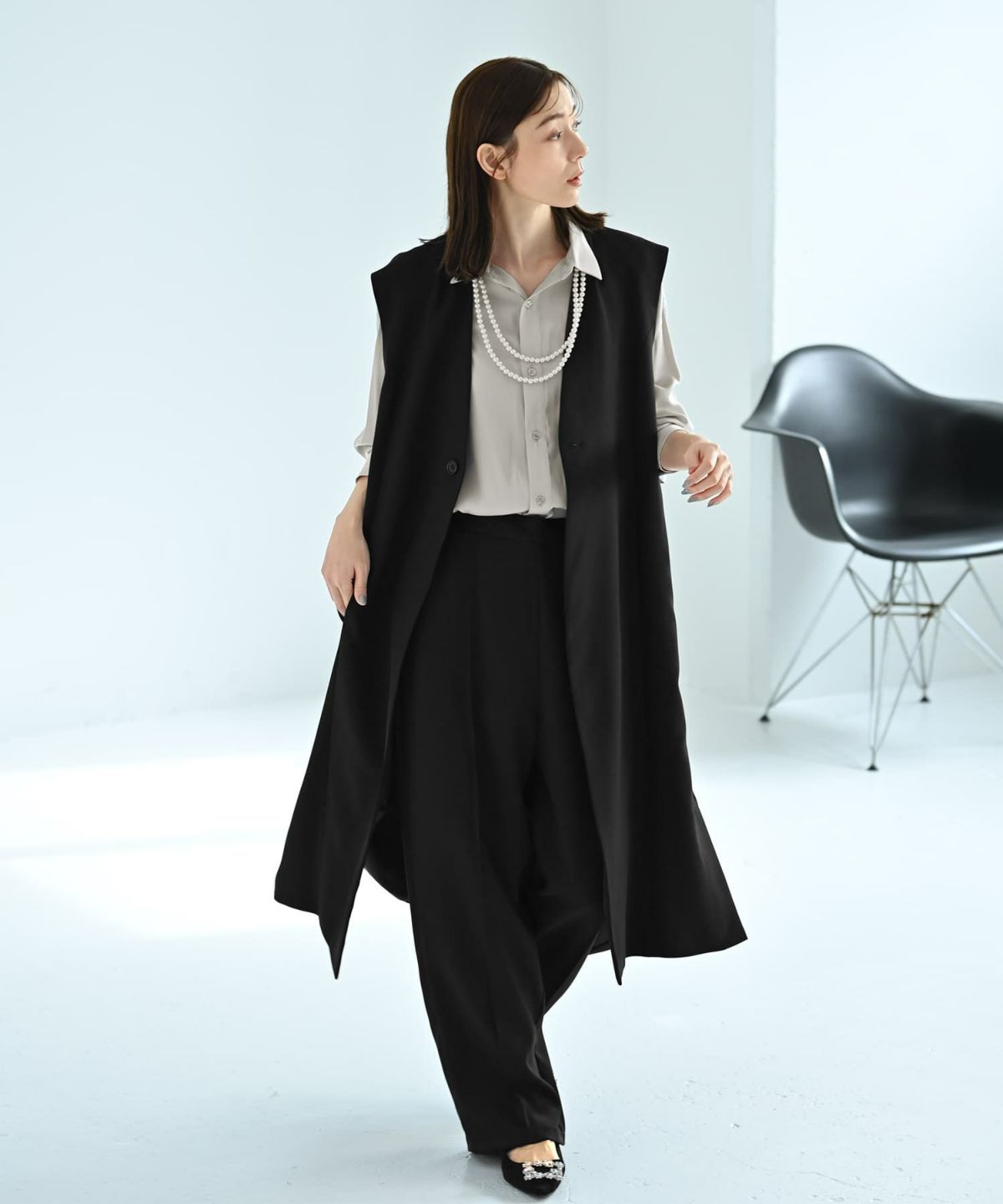 着用イメージ 170cm ライトグレー