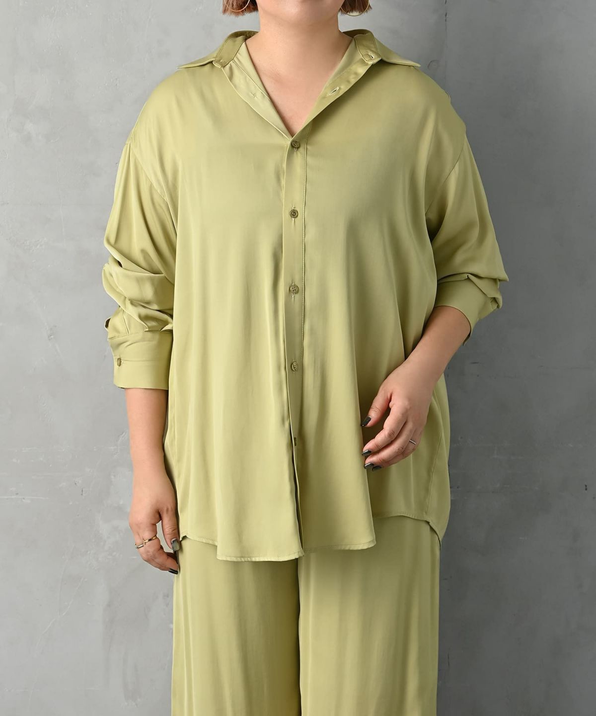 着用イメージ 163cm ライトグリーン