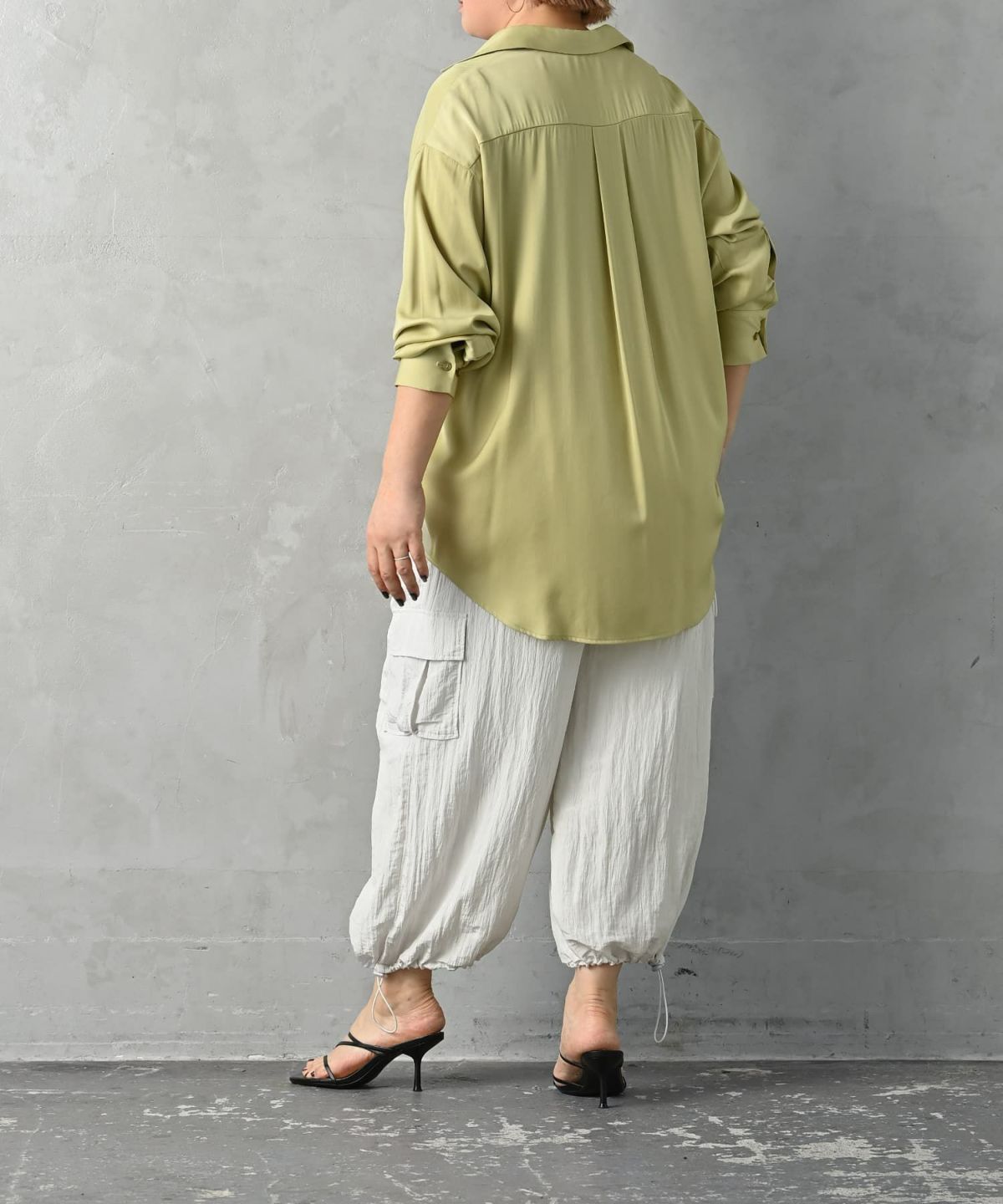 着用イメージ 163cm ライトグリーン