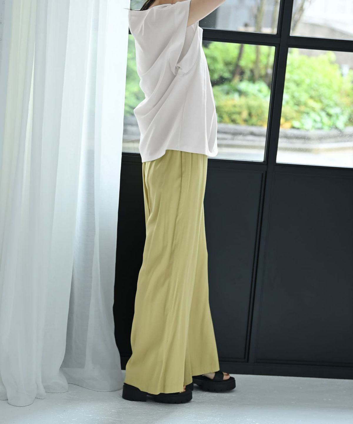 着用イメージ 172cm ライトグリーン