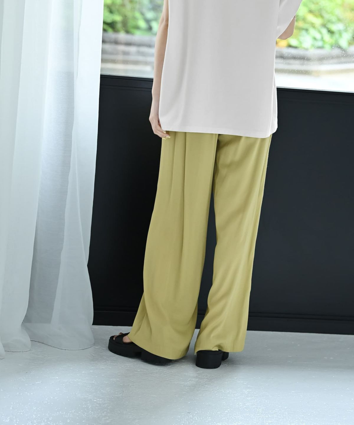 着用イメージ 172cm ライトグリーン