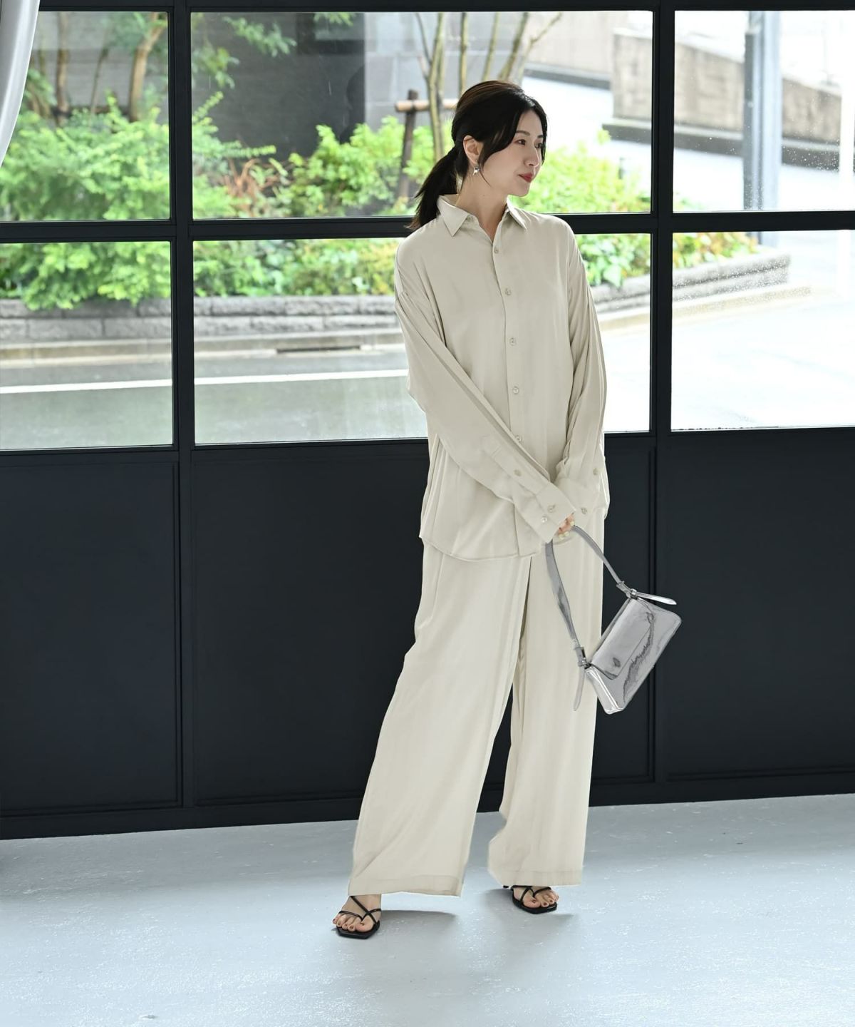 着用イメージ 172cm ライトグレー