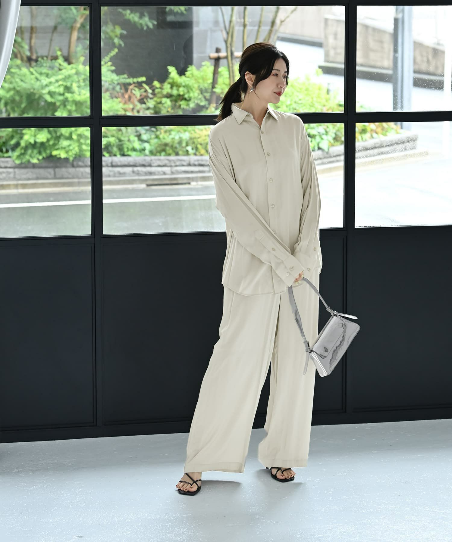 着用イメージ 172cm ライトグレー