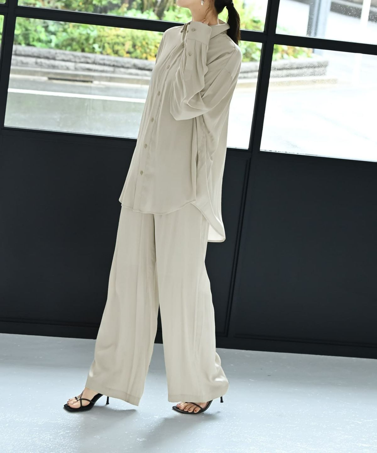 着用イメージ 172cm ライトグレー