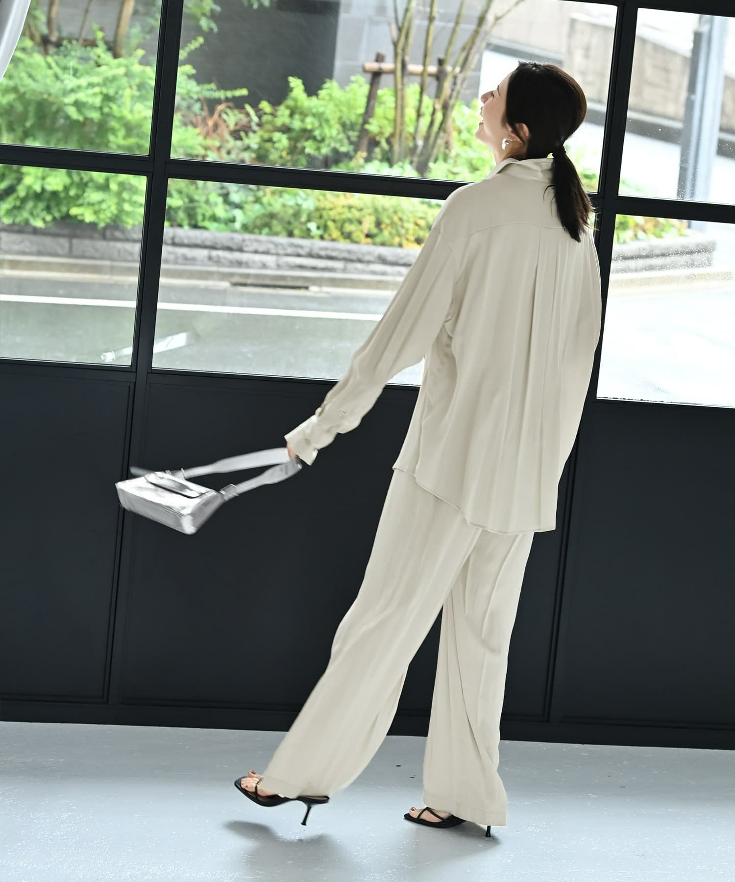 着用イメージ 172cm ライトグレー