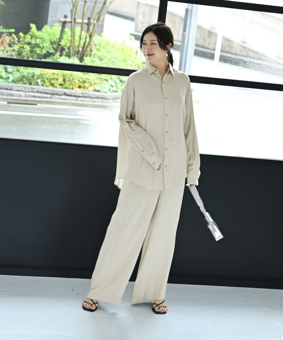 着用イメージ 172cm ライトグレー