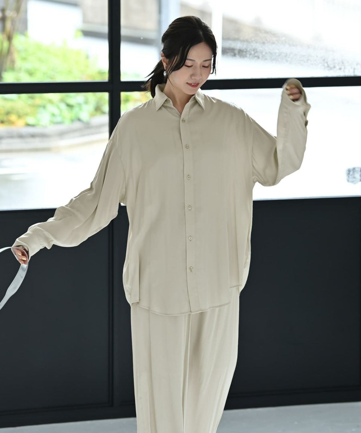 着用イメージ 172cm ライトグレー