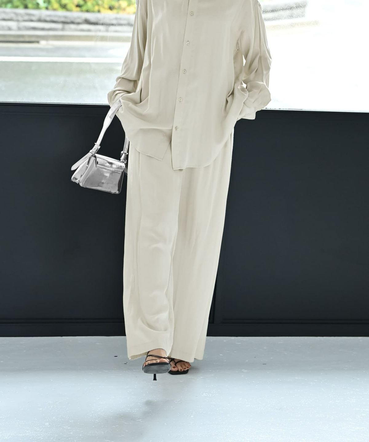 着用イメージ 172cm ライトグレー