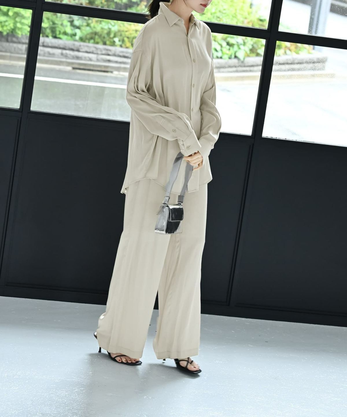 着用イメージ 172cm ライトグレー