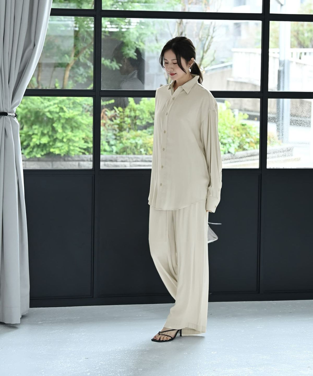 着用イメージ 172cm ライトグレー