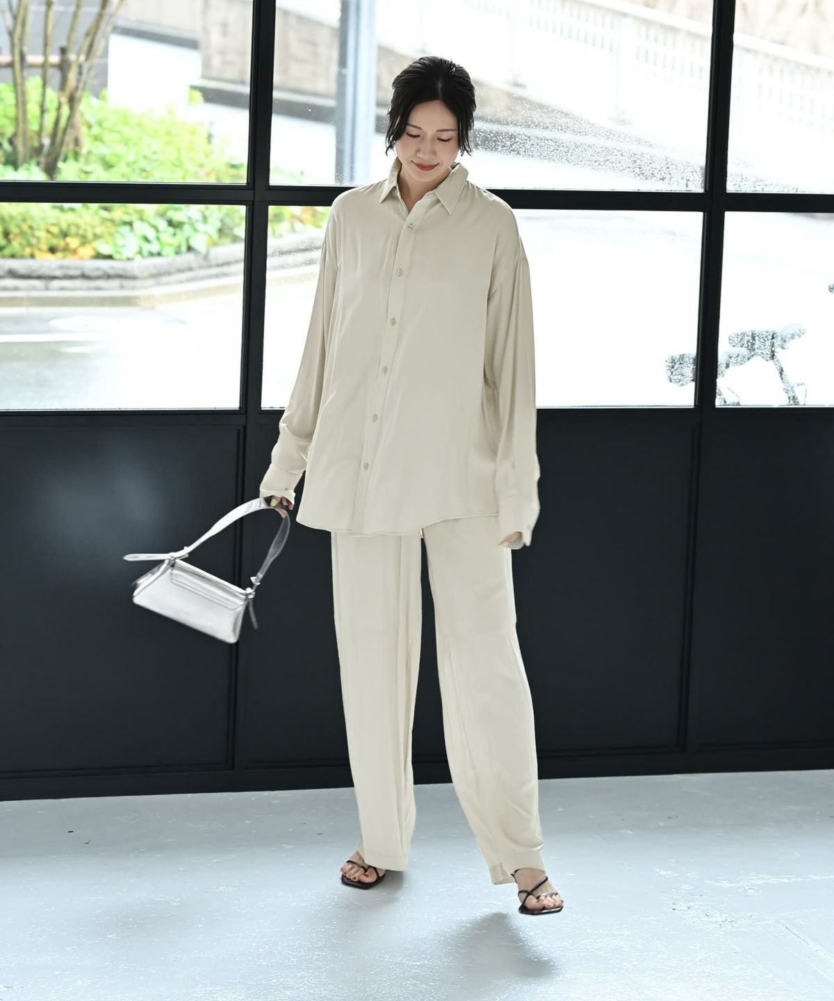 着用イメージ 172cm ライトグレー