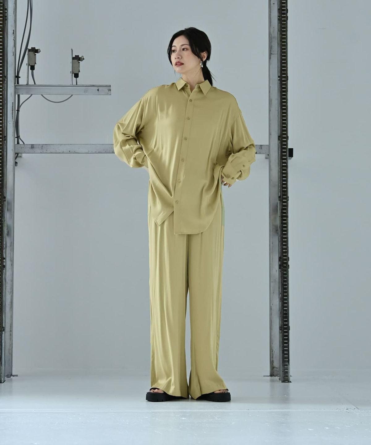 着用イメージ 172cm ライトグリーン