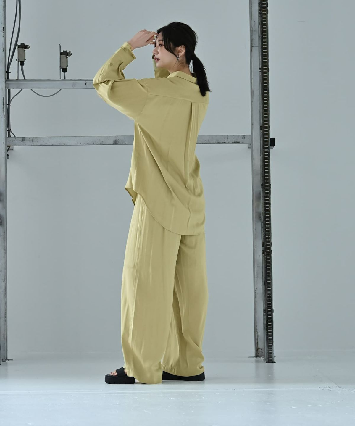 着用イメージ 172cm ライトグリーン