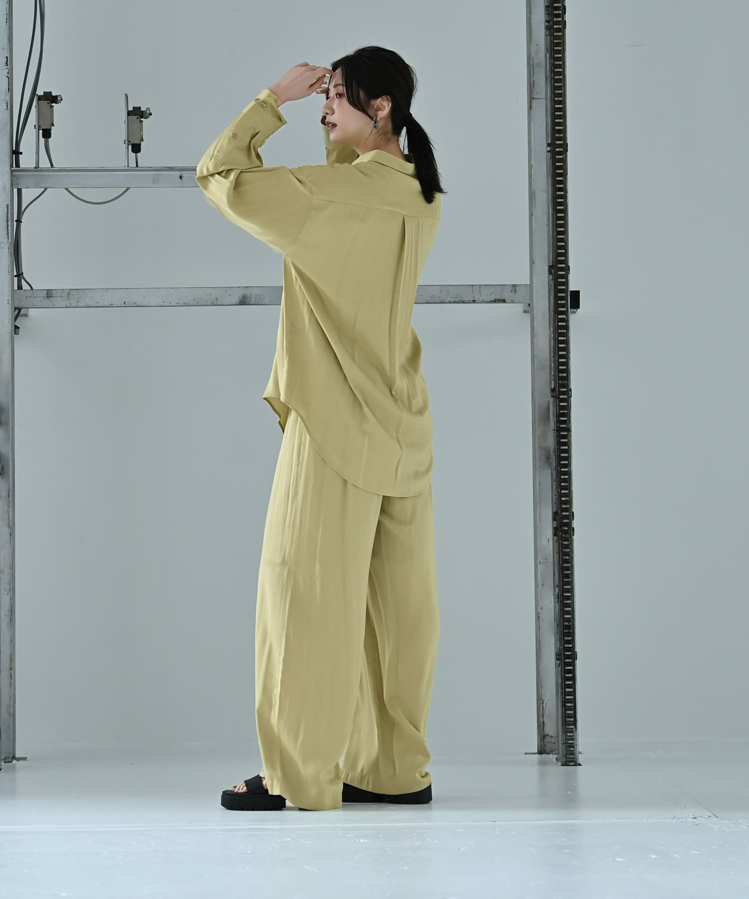 着用イメージ 172cm ライトグリーン