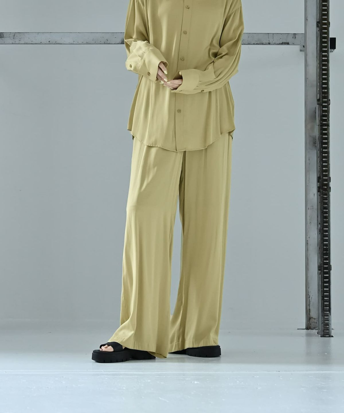 着用イメージ 172cm ライトグリーン