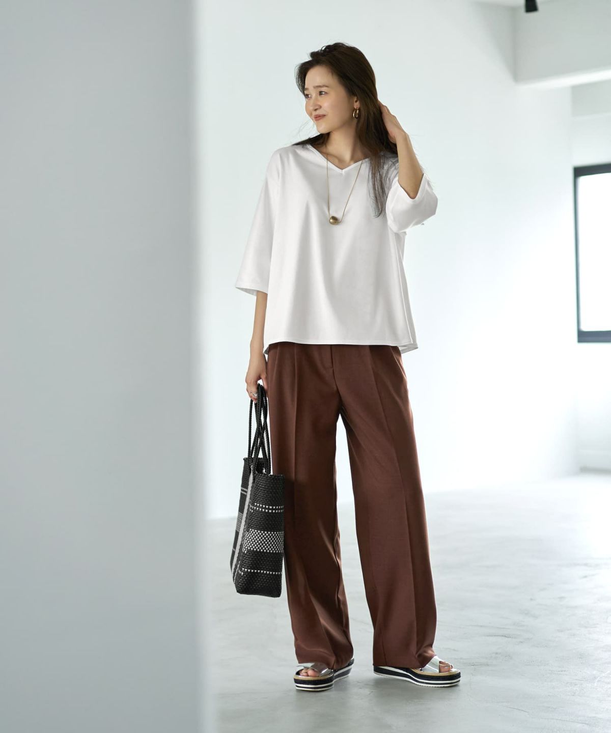 着用イメージ 166cm　ホワイト