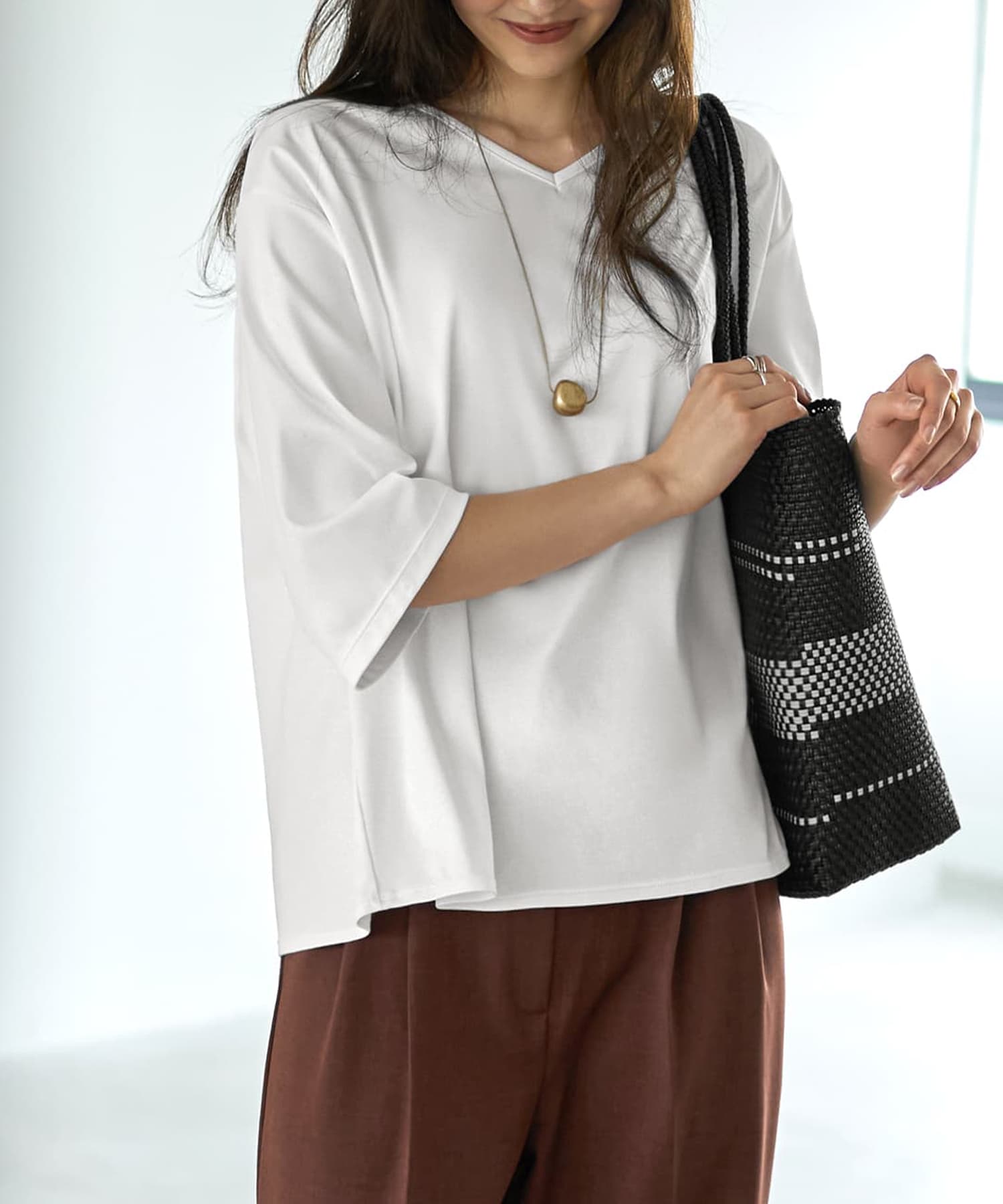 着用イメージ 166cm　ホワイト