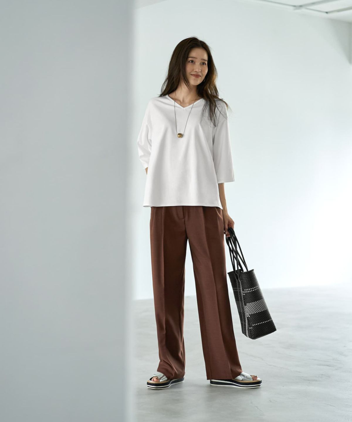 着用イメージ 166cm　ホワイト