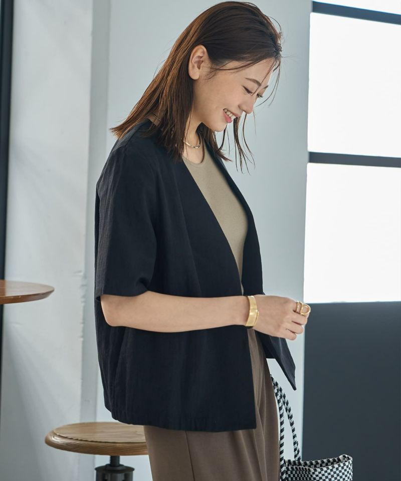 STELLA McCARTNEY ノーカラージャケット ベージュ 半袖