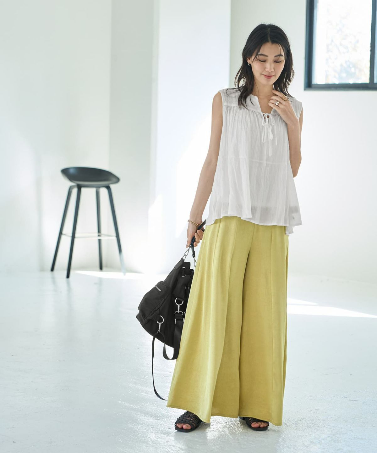 着用イメージ 166cm ホワイト