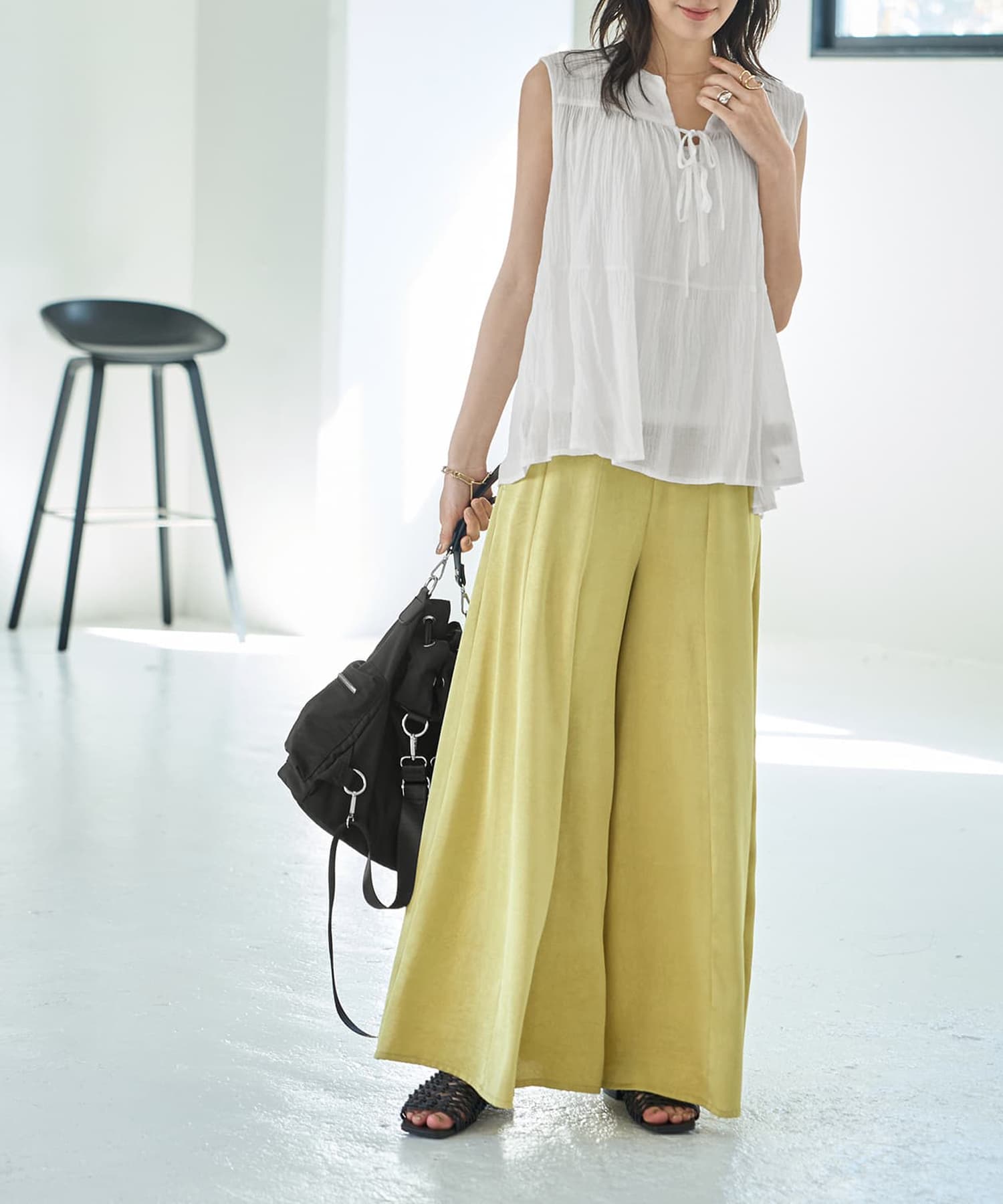 着用イメージ 166cm ホワイト