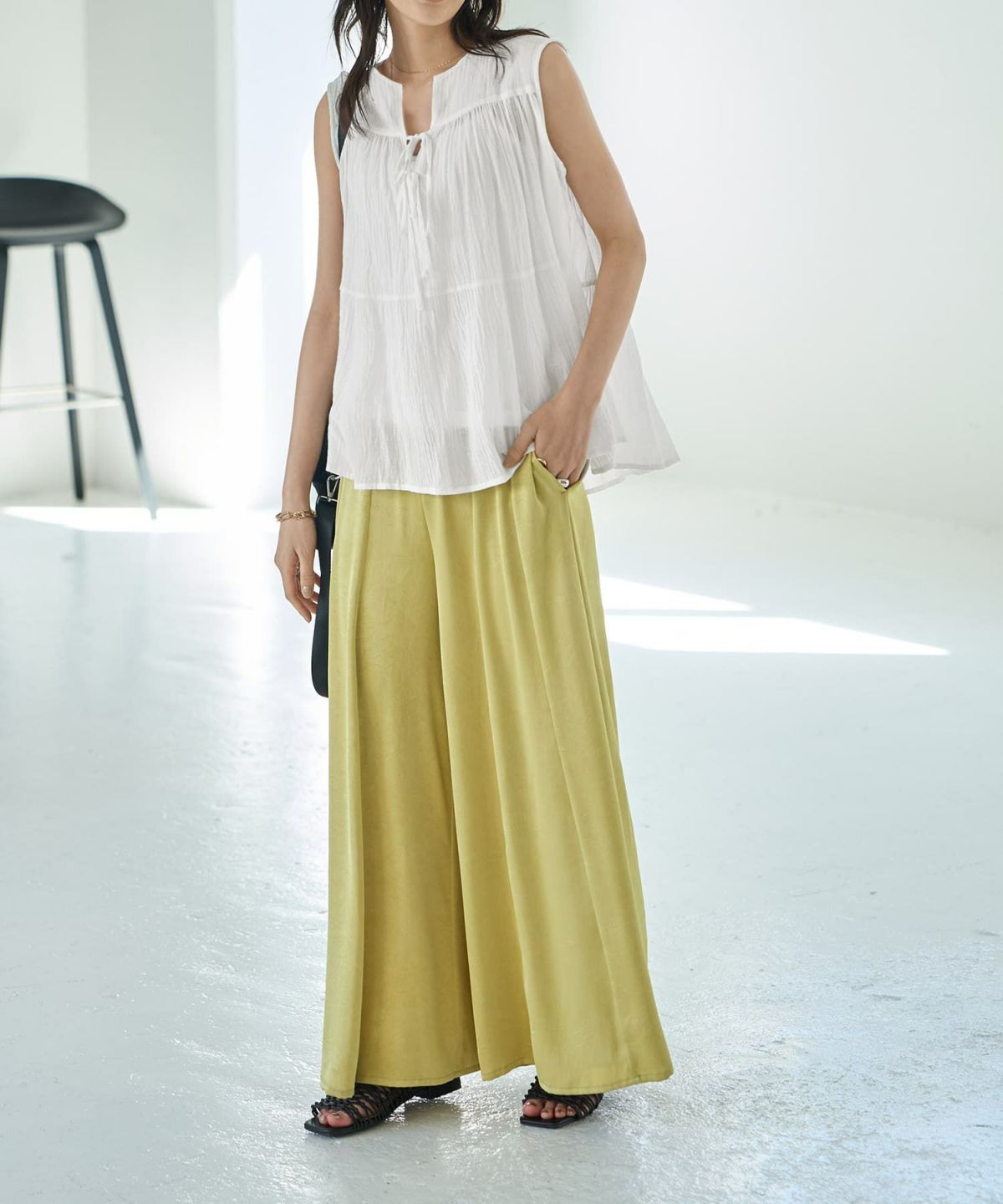 着用イメージ 166cm ホワイト