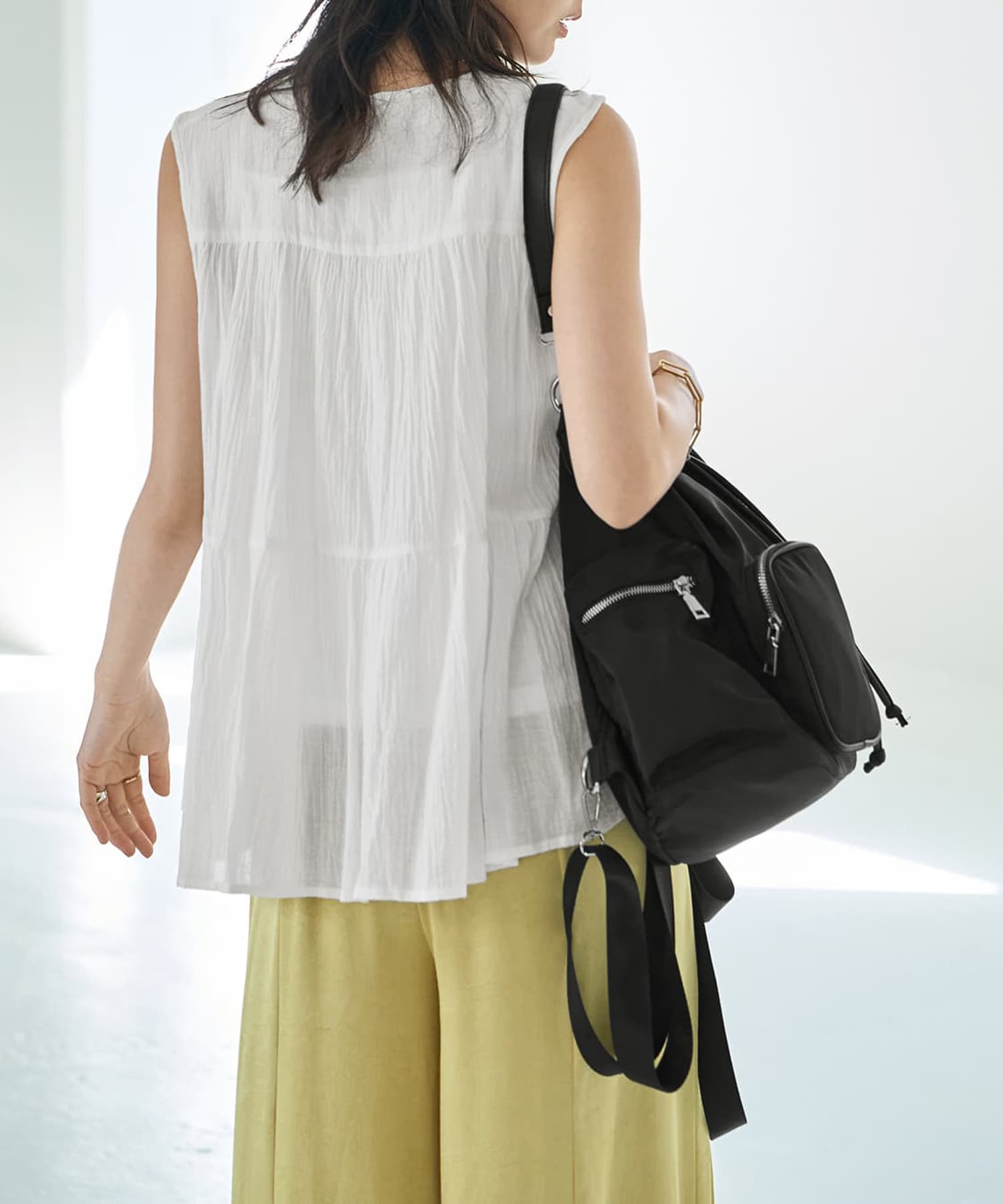 着用イメージ 166cm ホワイト