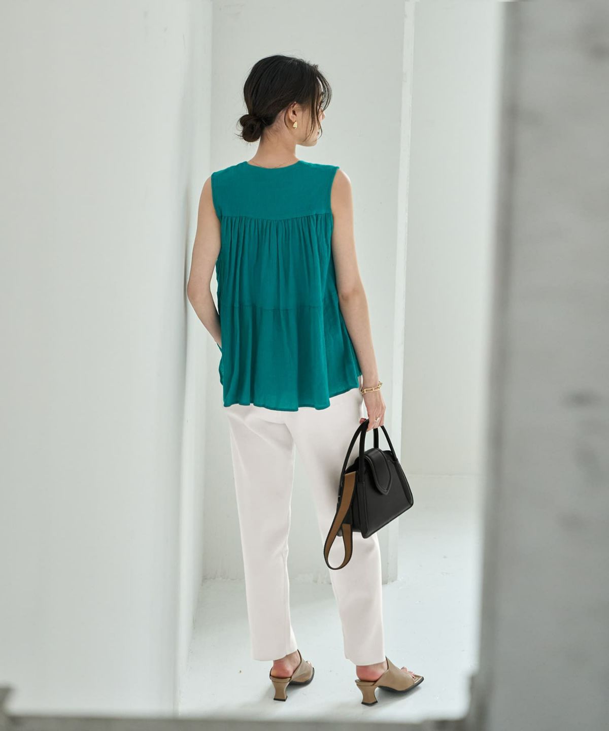 着用イメージ 166cm　ターコイズ