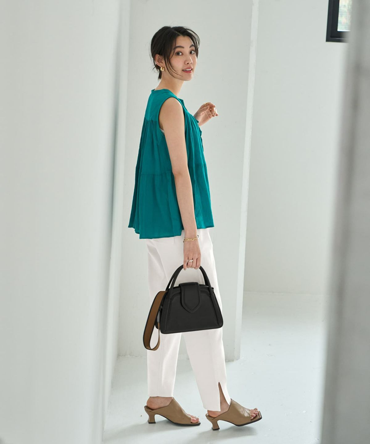 着用イメージ 166cm　ターコイズ