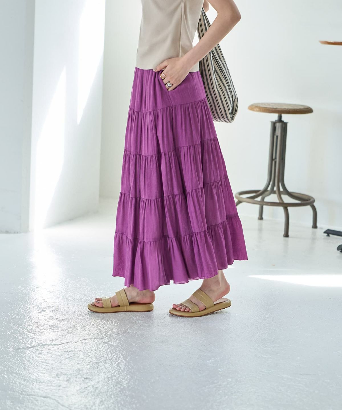 着用イメージ 166cm 02サイズ パープル