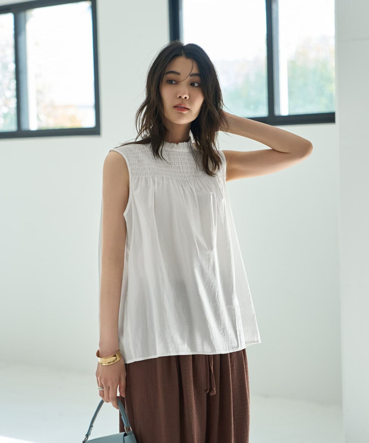 着用イメージ 166cm ホワイト