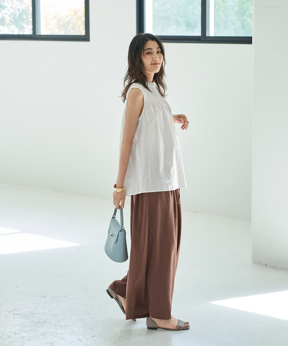 着用イメージ 166cm ホワイト