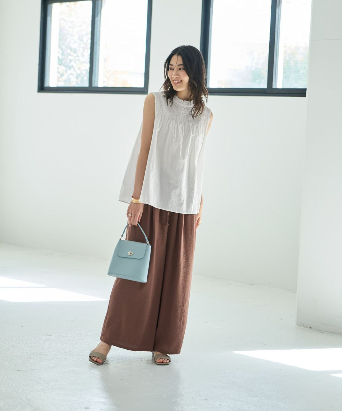 着用イメージ 166cm ホワイト