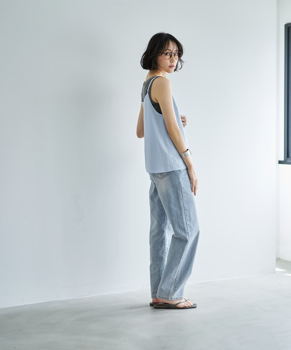 着用イメージ 167cm ライトブルー