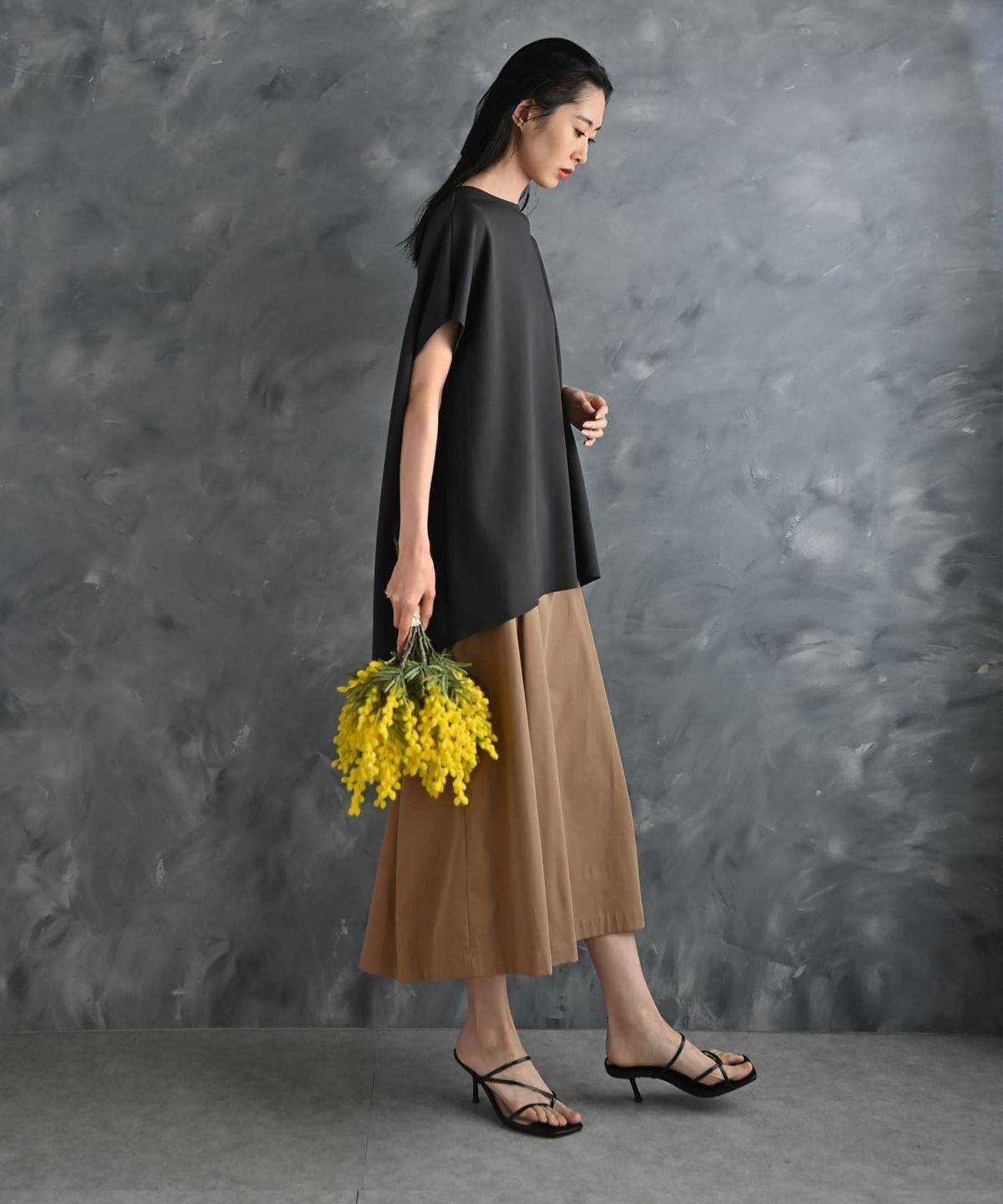 着用イメージ 175cm ベージュ