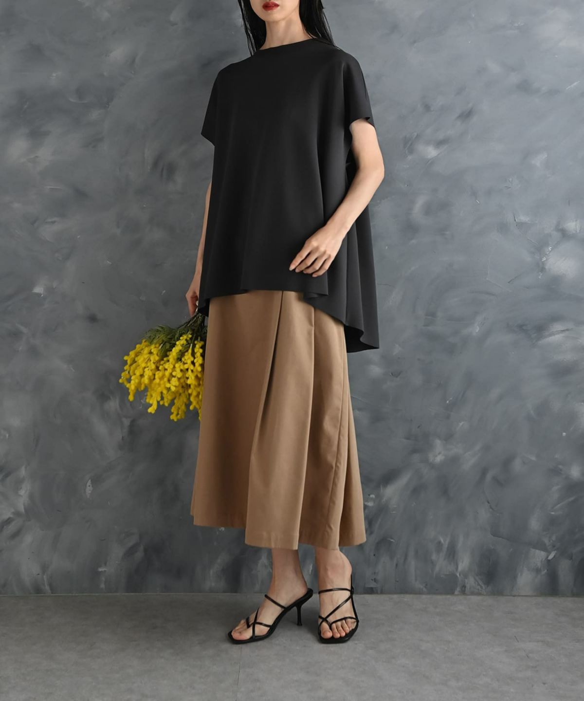 着用イメージ 175cm ベージュ