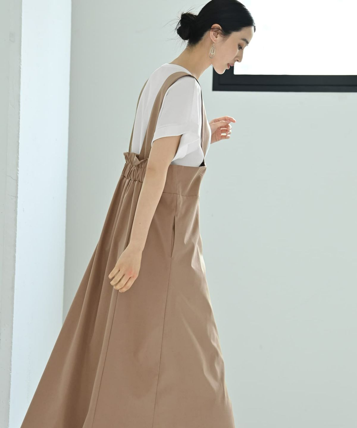 着用イメージ 170cm ベージュ