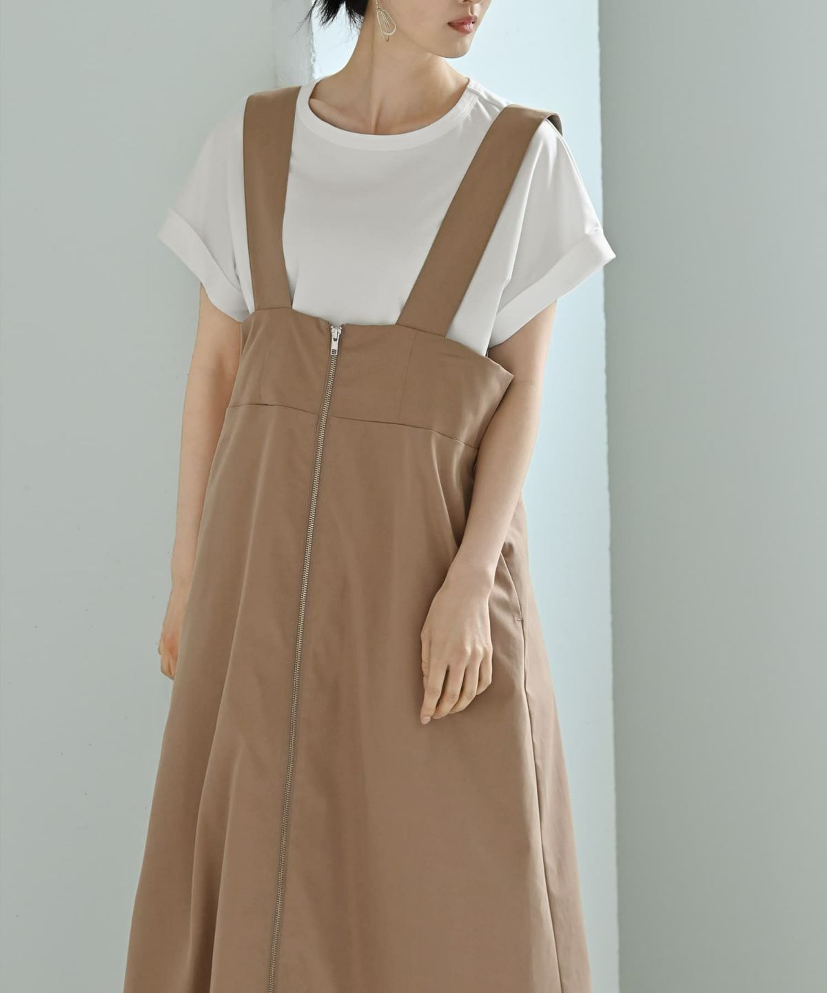 着用イメージ 170cm ベージュ