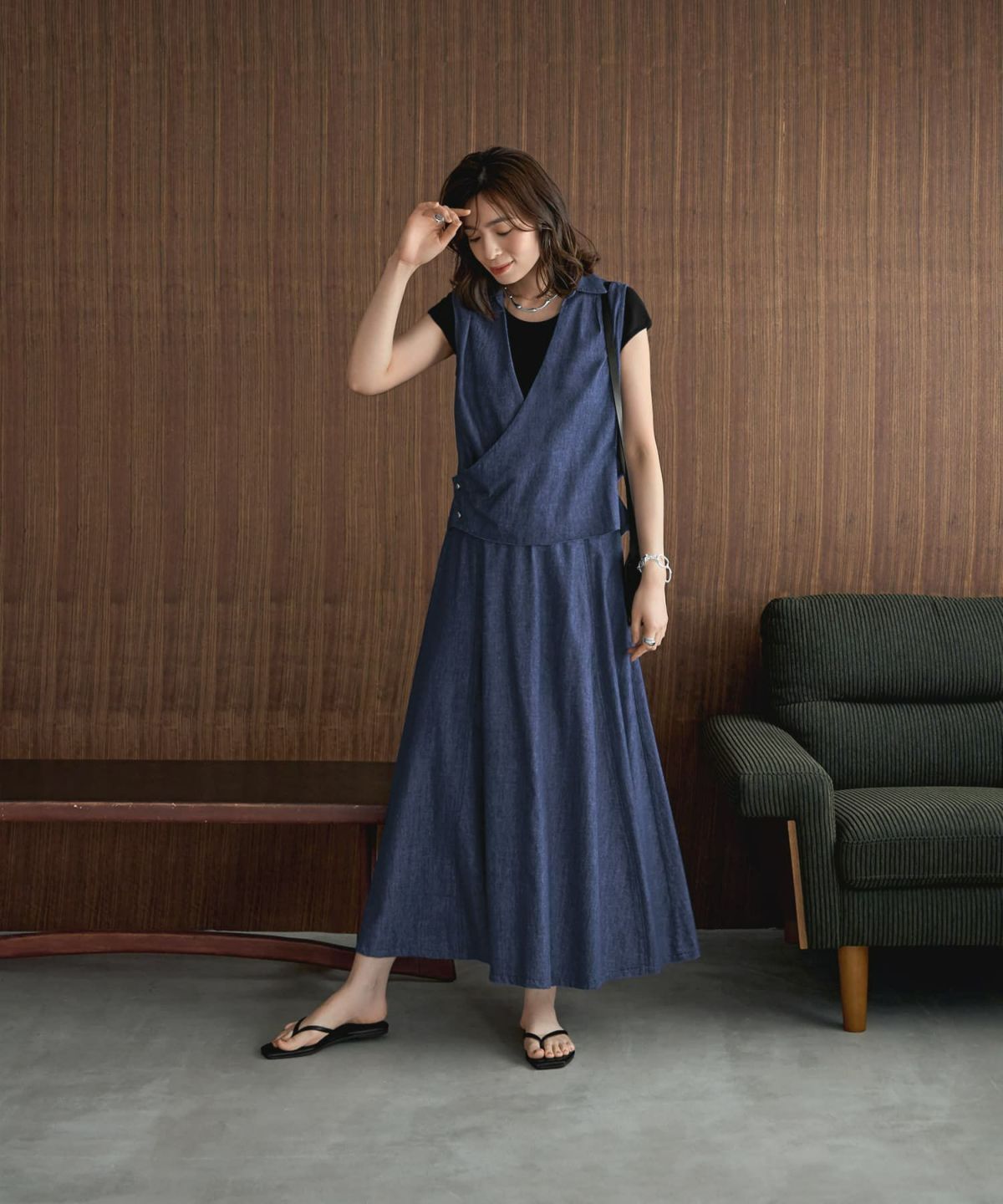 着用イメージ 165cm 02サイズ ダークブルー