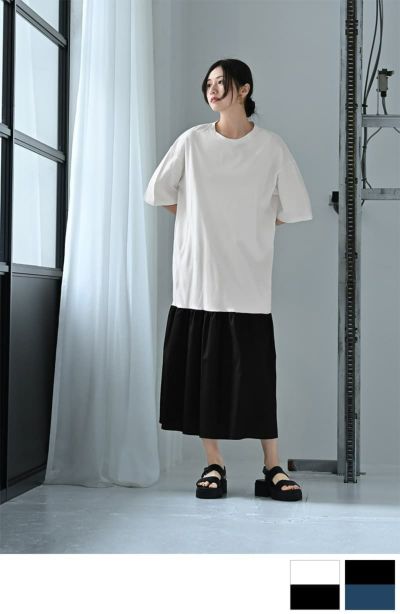 ★【BLK001】バイカラーワンピース