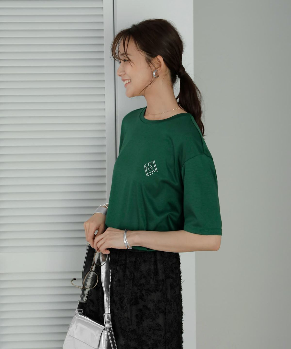 着用イメージ 167cm  グリーン