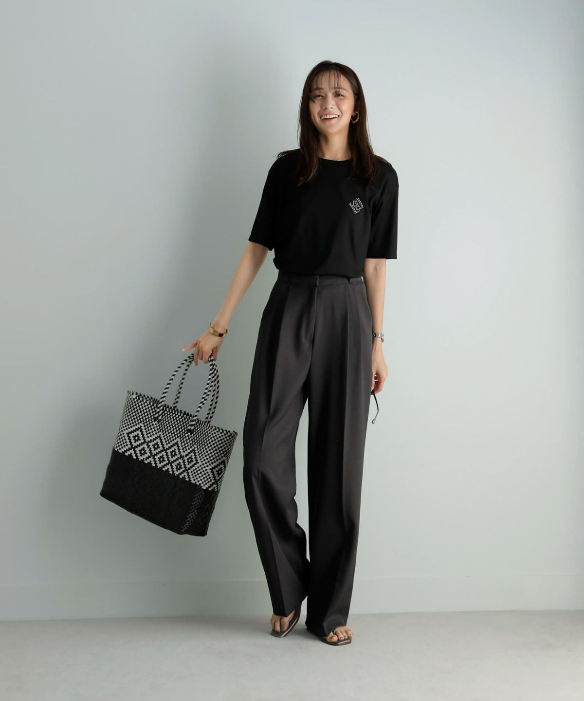 着用イメージ 167cm  ブラック